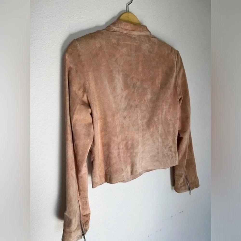 Brandon Thomas vintage‎ Dusty Rose Moto style suede jacket Small